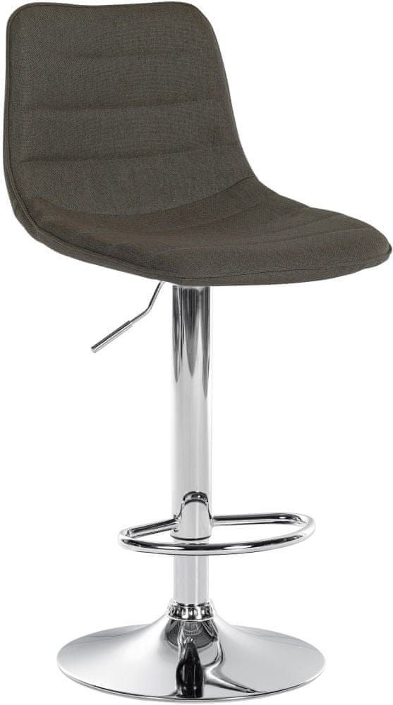 BHM Germany Barová stolička Lex, textil, chrómový podstavec / taupe